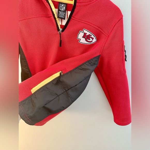 Kansas City Chiefs Hooded Thermal Jacket 3/4 Zipper size medium (10-12) youth - Picture 6 of 6